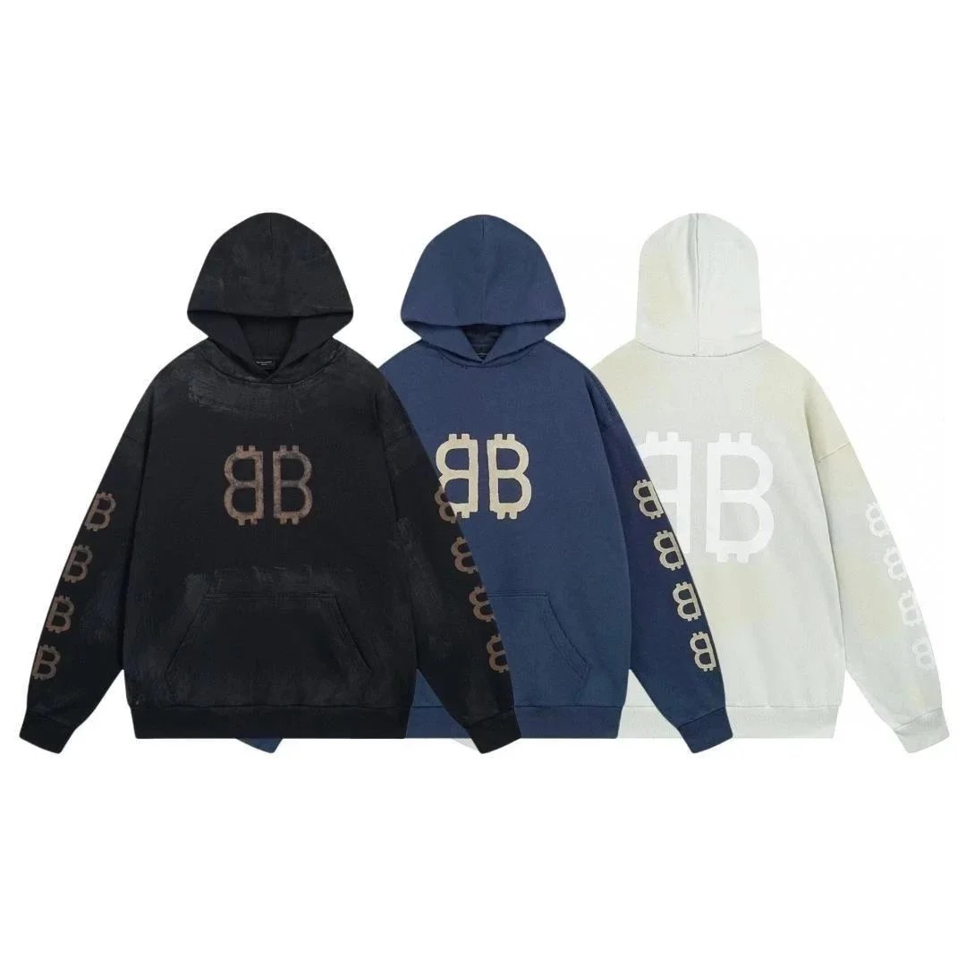 Bitcoin Black Blue White Hoodie Sweater