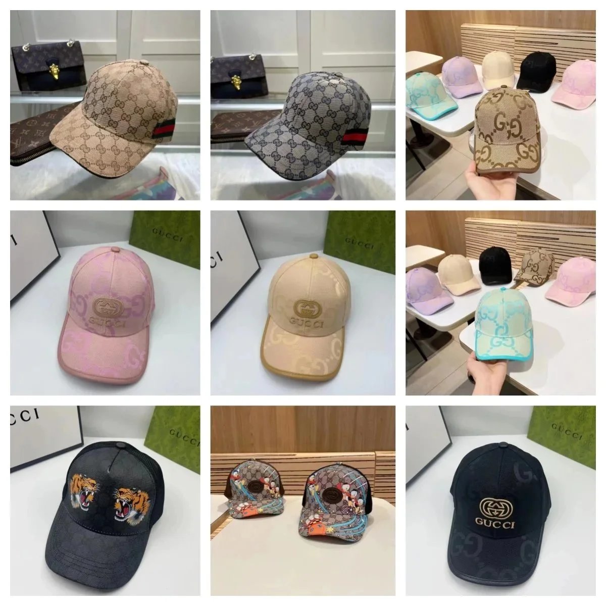 Gucci Colorful Pattern Baseball Caps