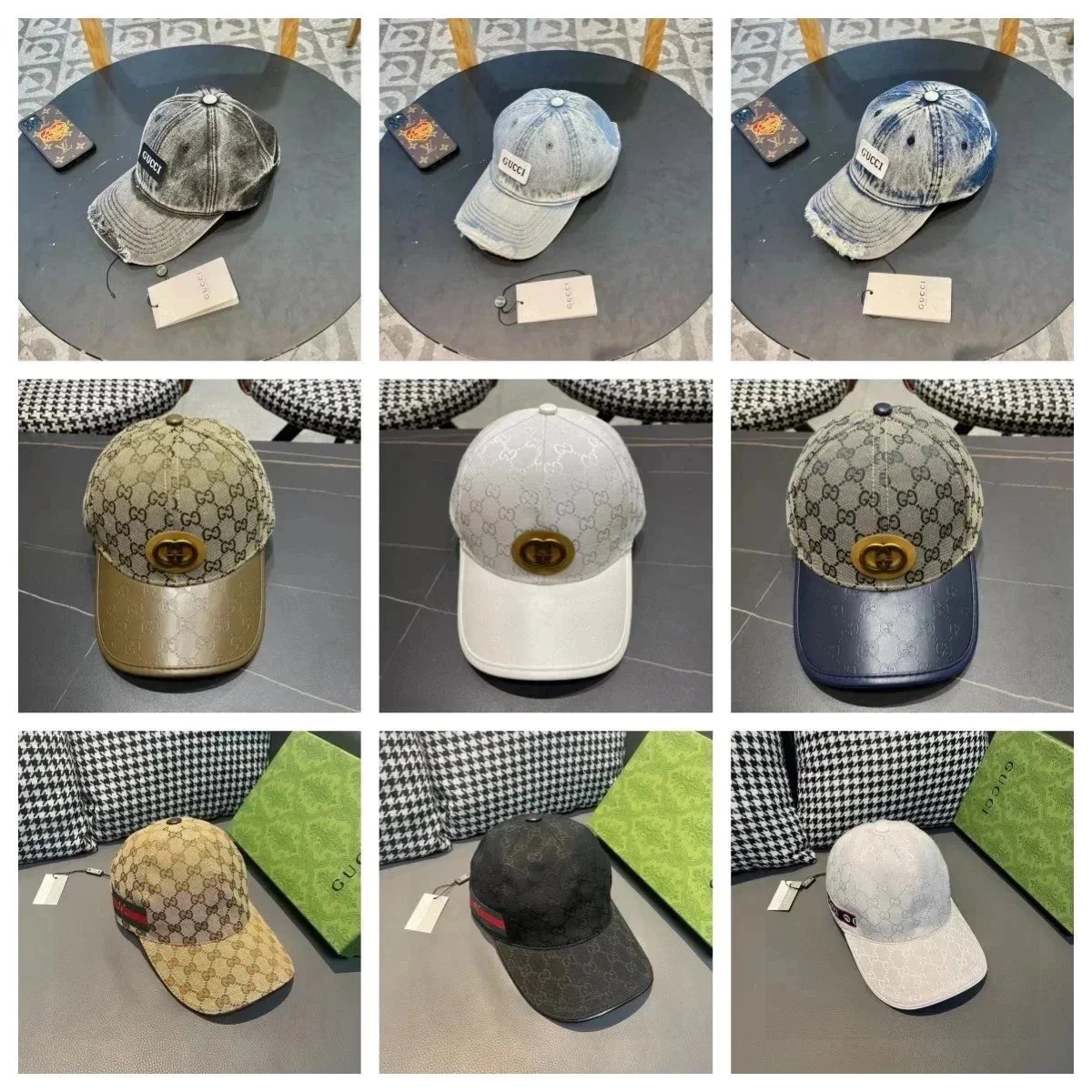 Gucci GG Logo Baseball Caps in Various Colors and Styles