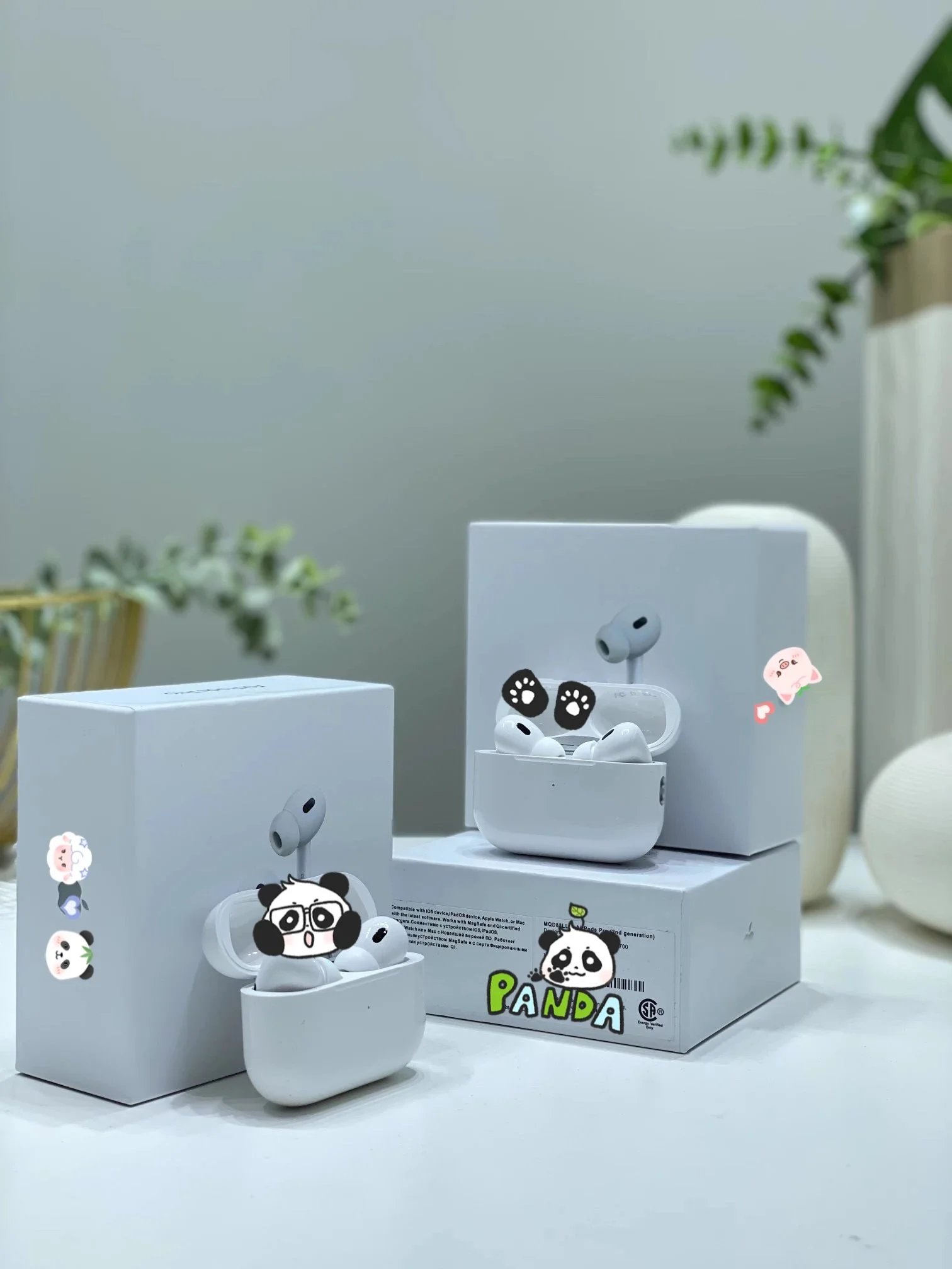 White Wireless Earbuds with Charging Case