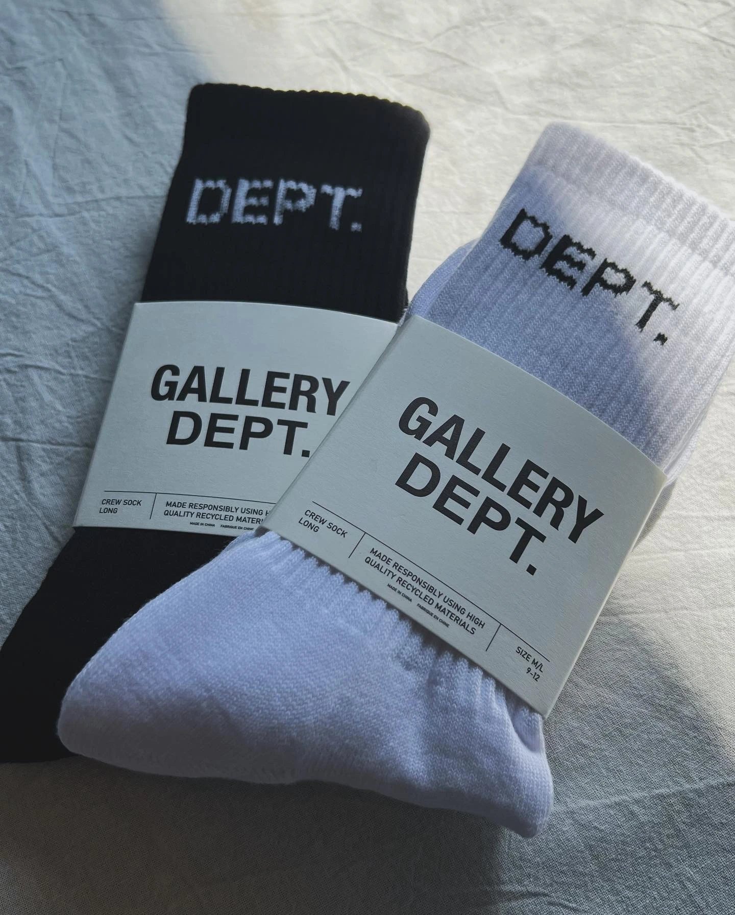 Gallery Dept Black and White Crew Socks