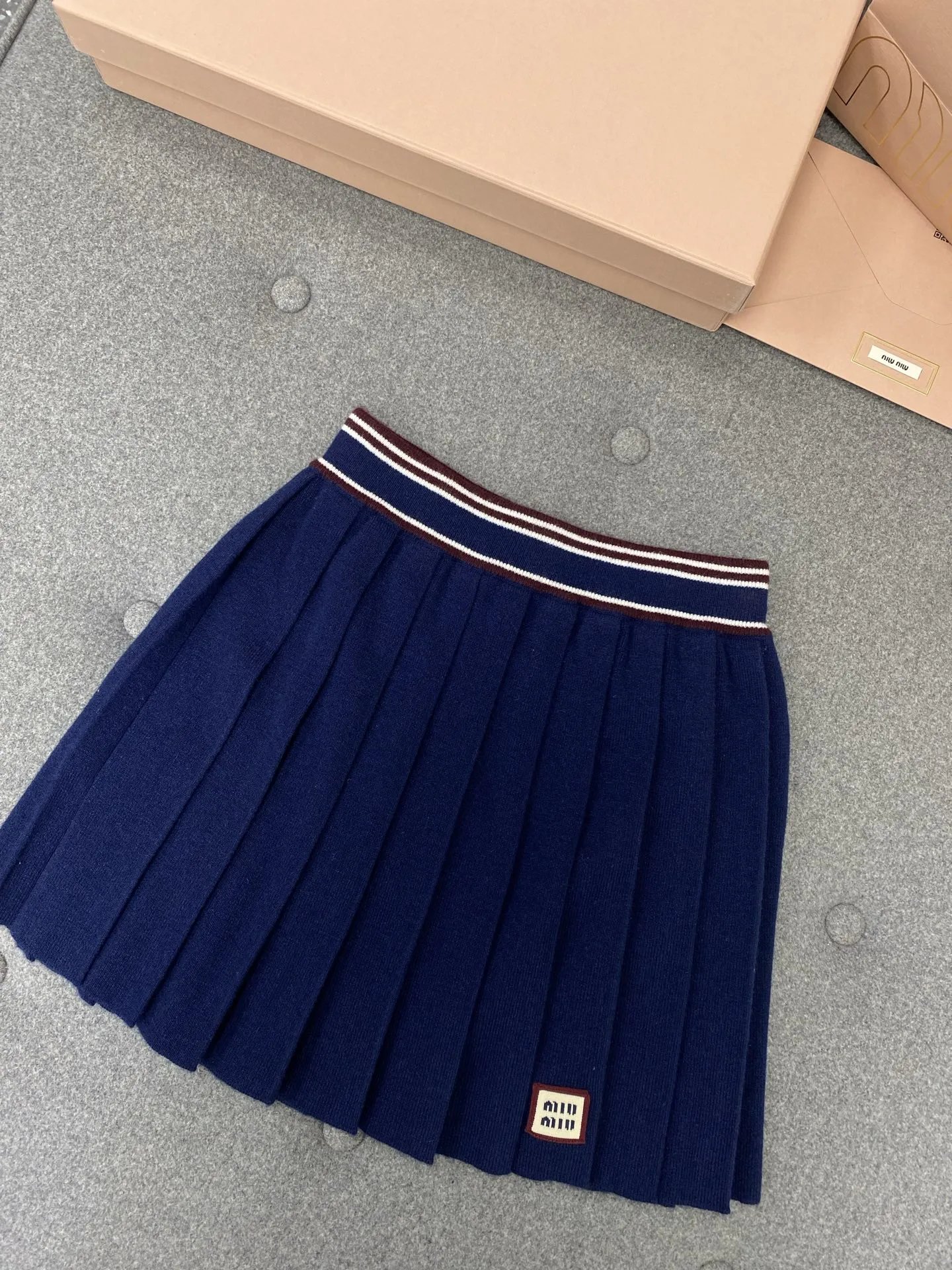 Miu Miu Navy Pleated
