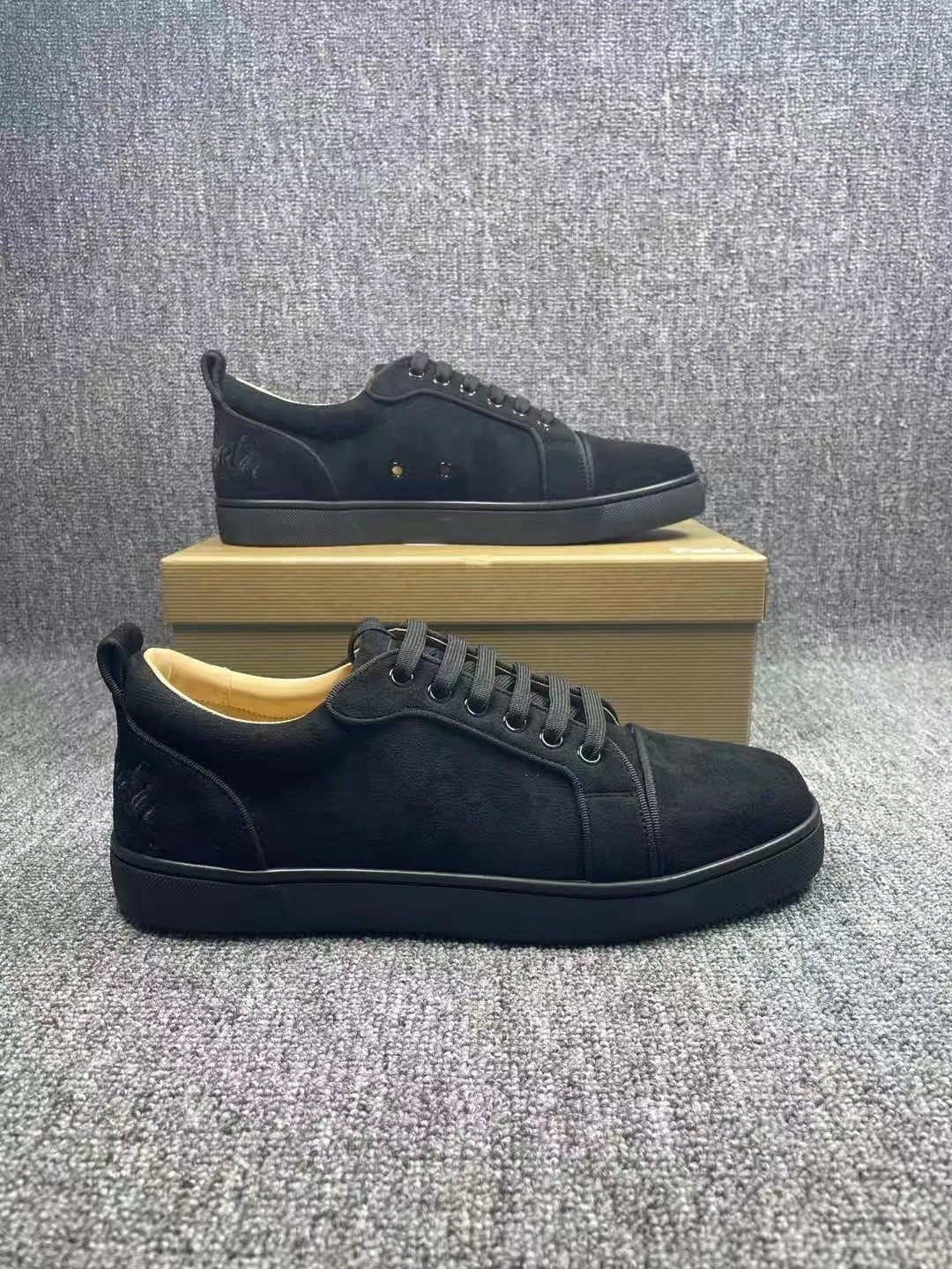 Black Suede Low Top Sneakers