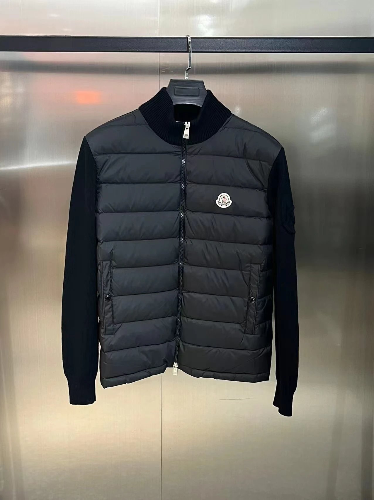 Moncler Black Quilted Cardigan Jacket