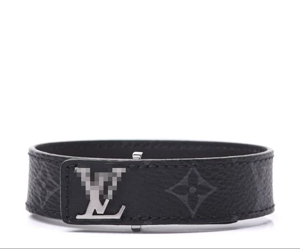Louis Vuitton Black Leather Bracelet
