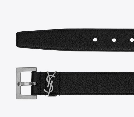 Saint Laurent Black Leather Belt