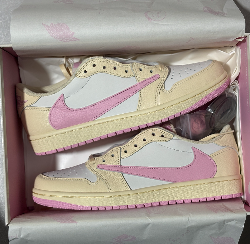 Nike Air Jordan Low Sneakers in Cream and Pink