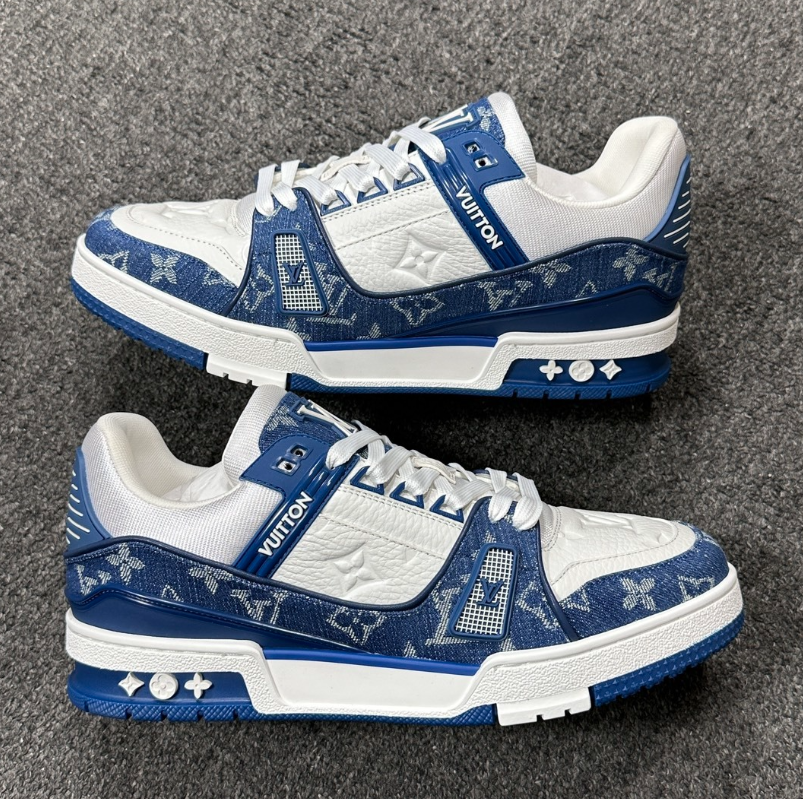 Louis Vuitton Blue and White Sneakers
