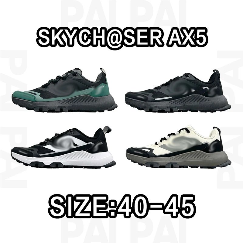 SkyChaser AX5 Black and White Trail Running Shoes
