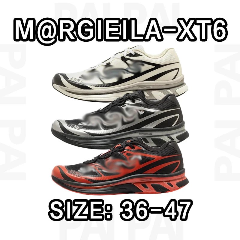 Margiela XT6 Running Shoes in White, Black, and Red