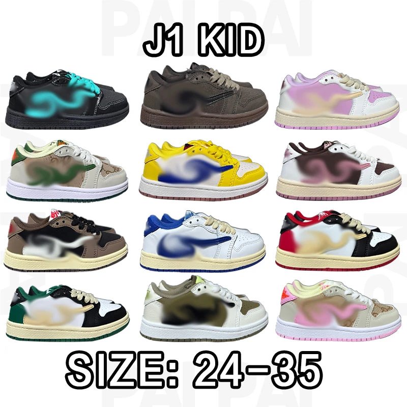 J1 Kid Low Top Sneakers in Various Colors, Size 24-35