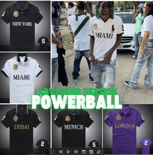 Powerball Black Miami Polo Shirt