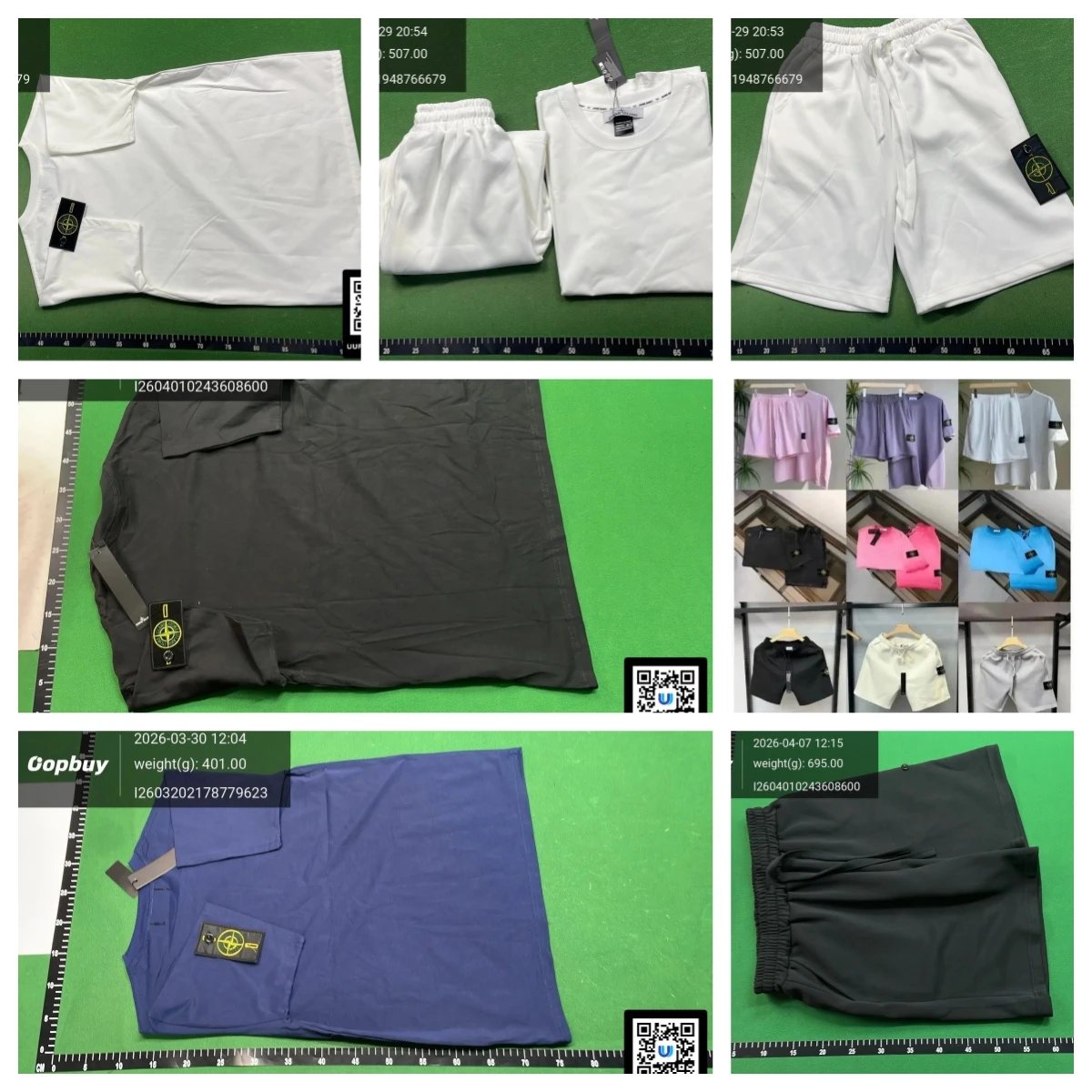 Stone Island White T-Shirt and Black Shorts Set