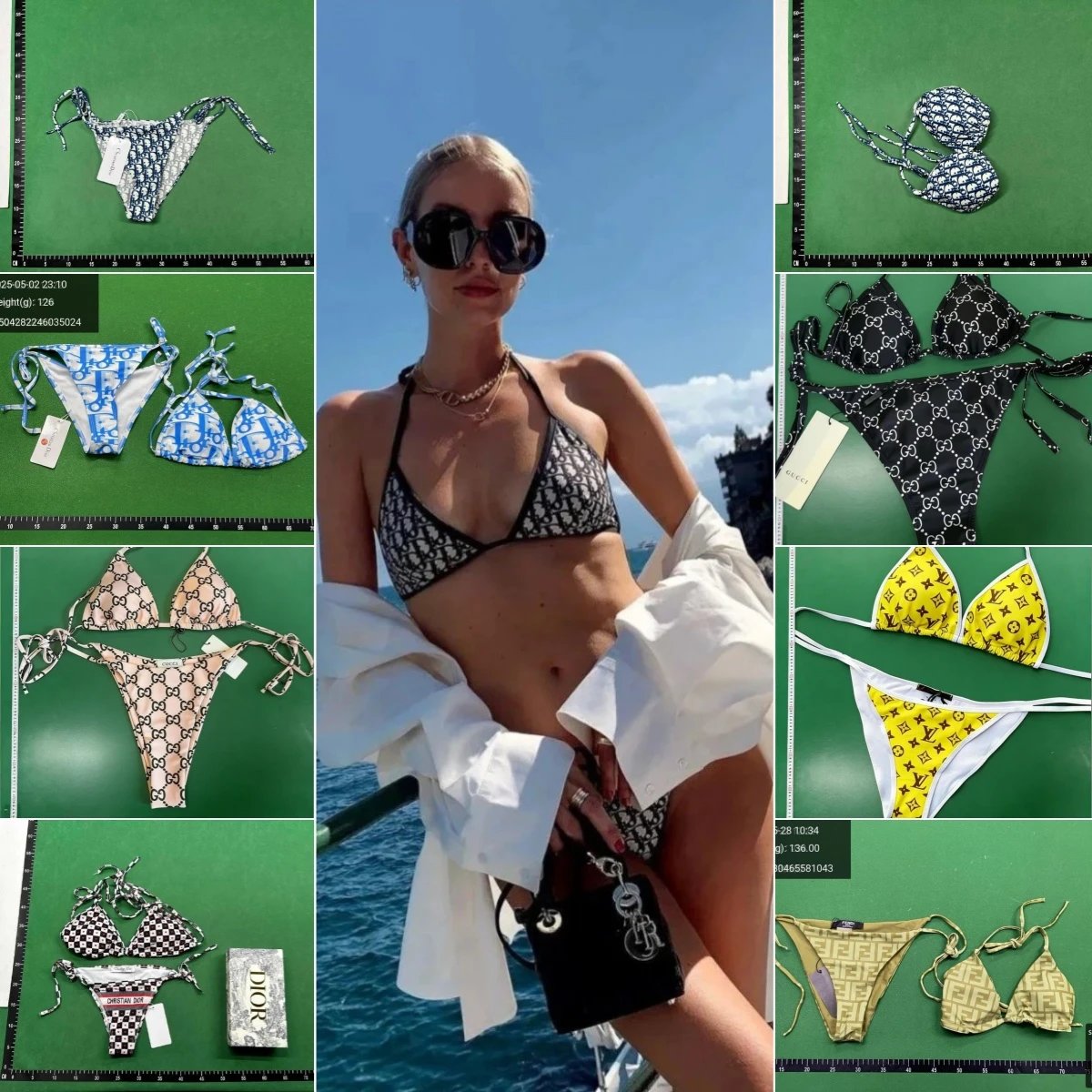 Dior Black Triangle Bikini Set