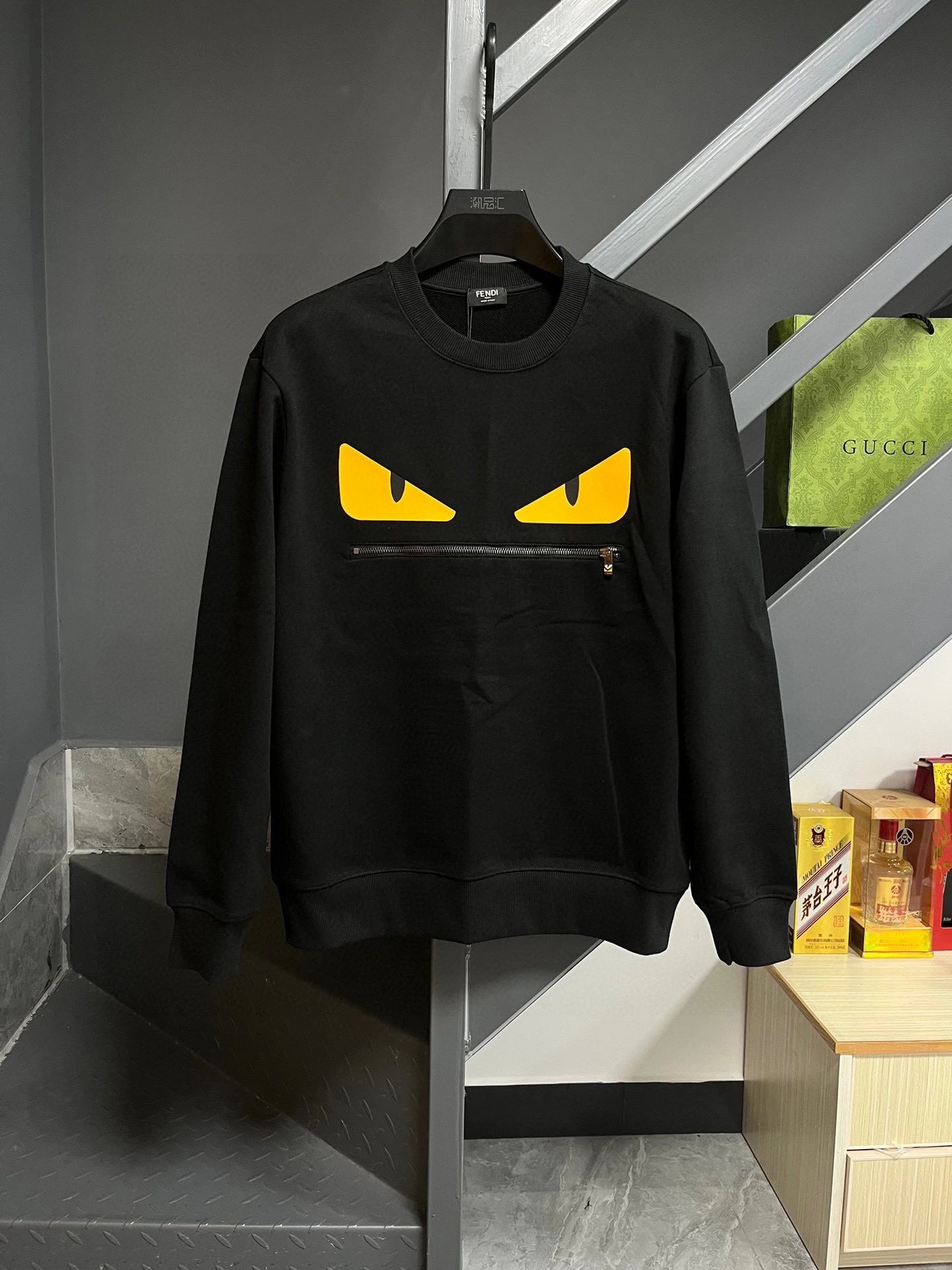 Fendi Black Long Sleeve Sweatshirt