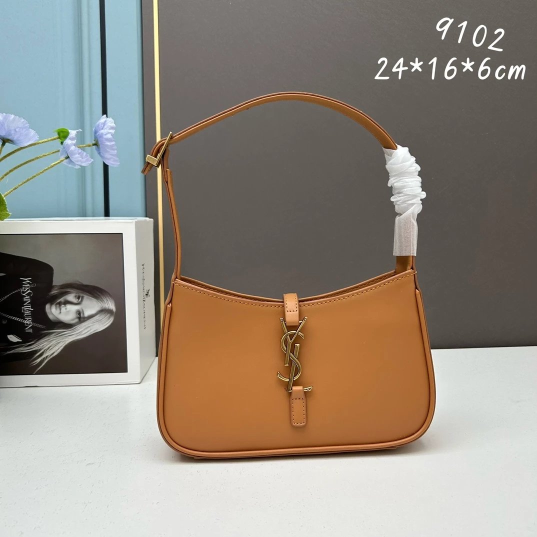 YSL Camel Leather Shoulder Bag