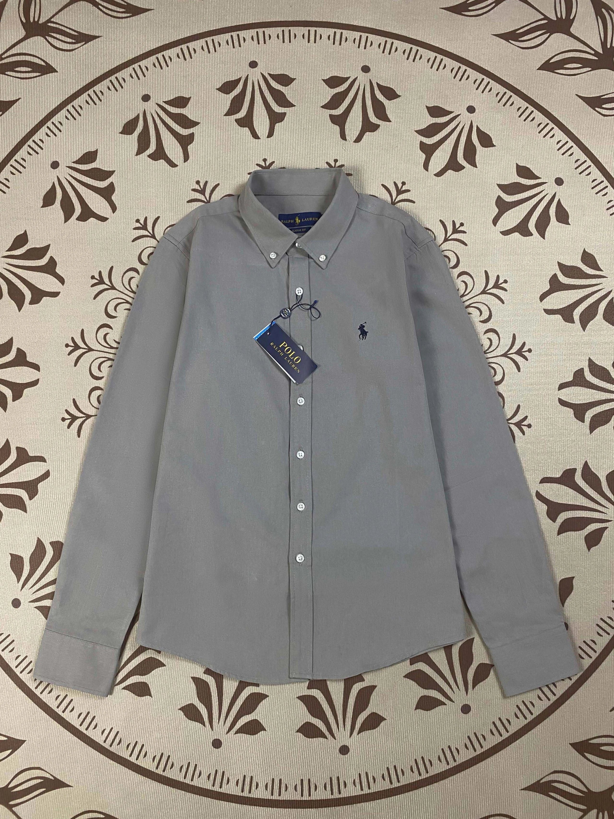 Ralph Lauren Grey Long Sleeve Button-Up Shirt