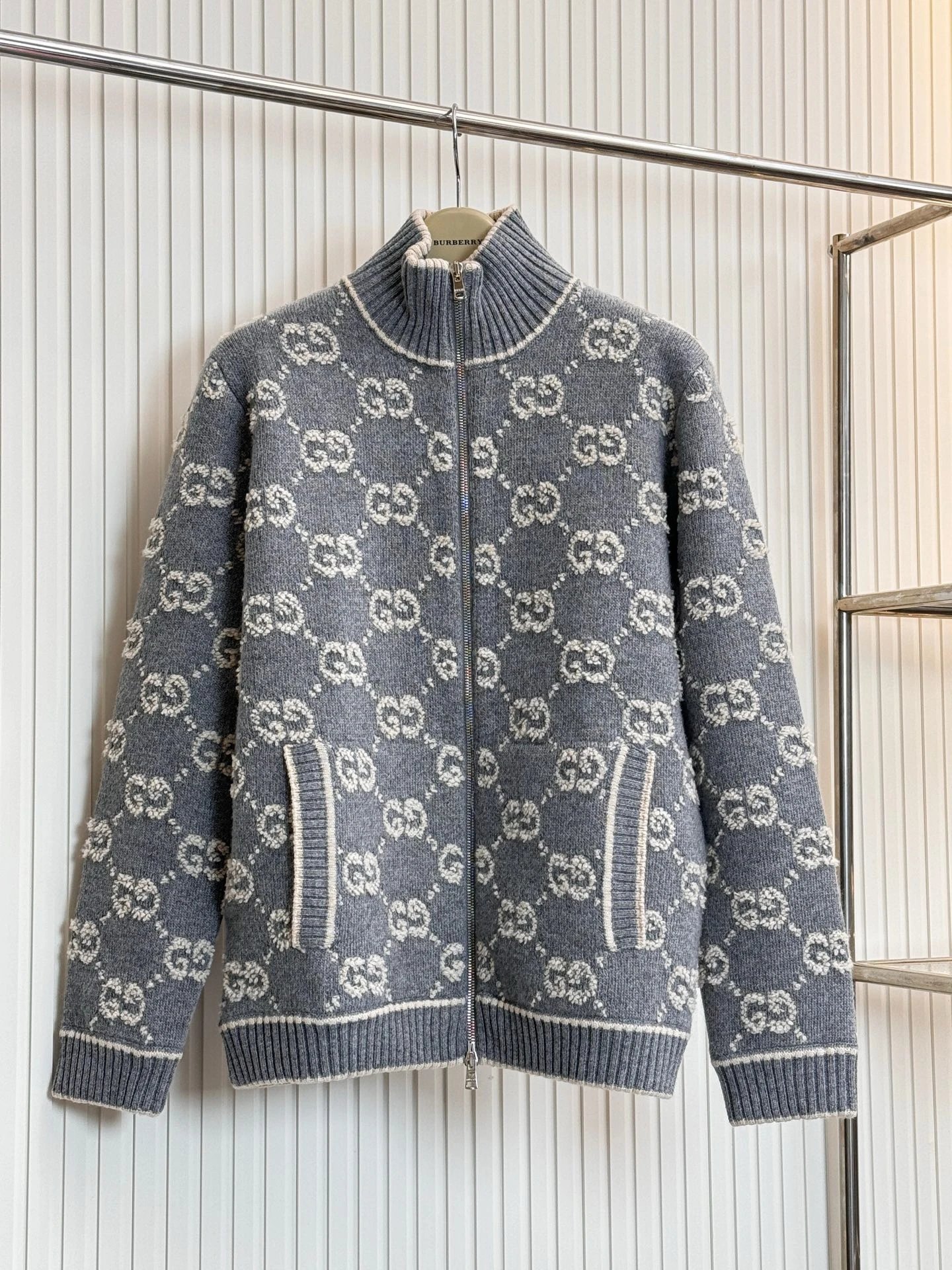 Burberry Grey Zip-Up