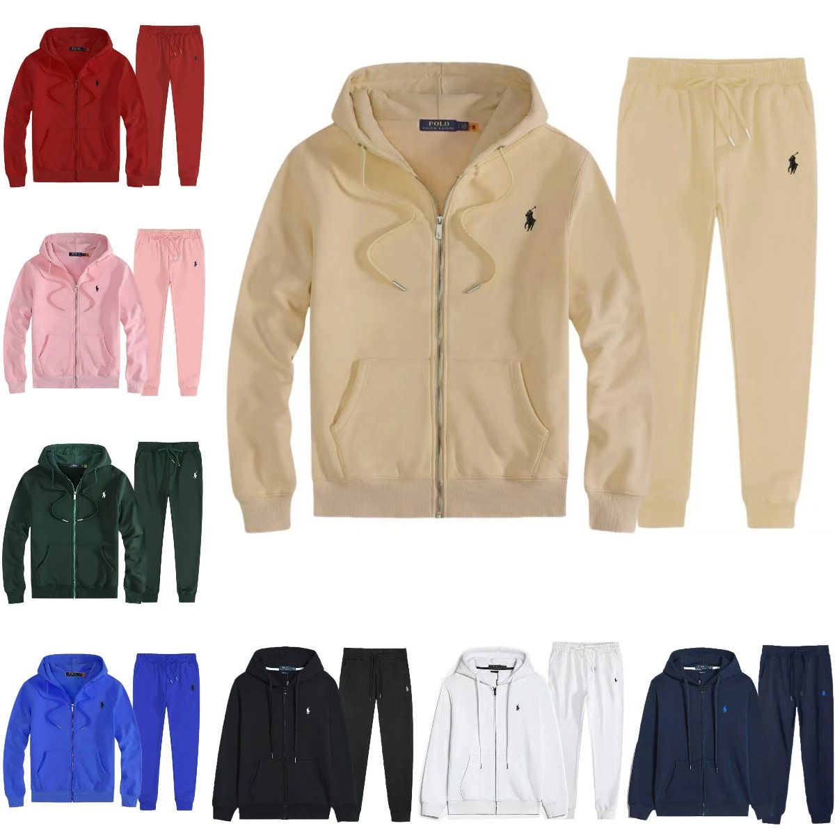 Ralph Lauren Beige Hoodie and Pants Set