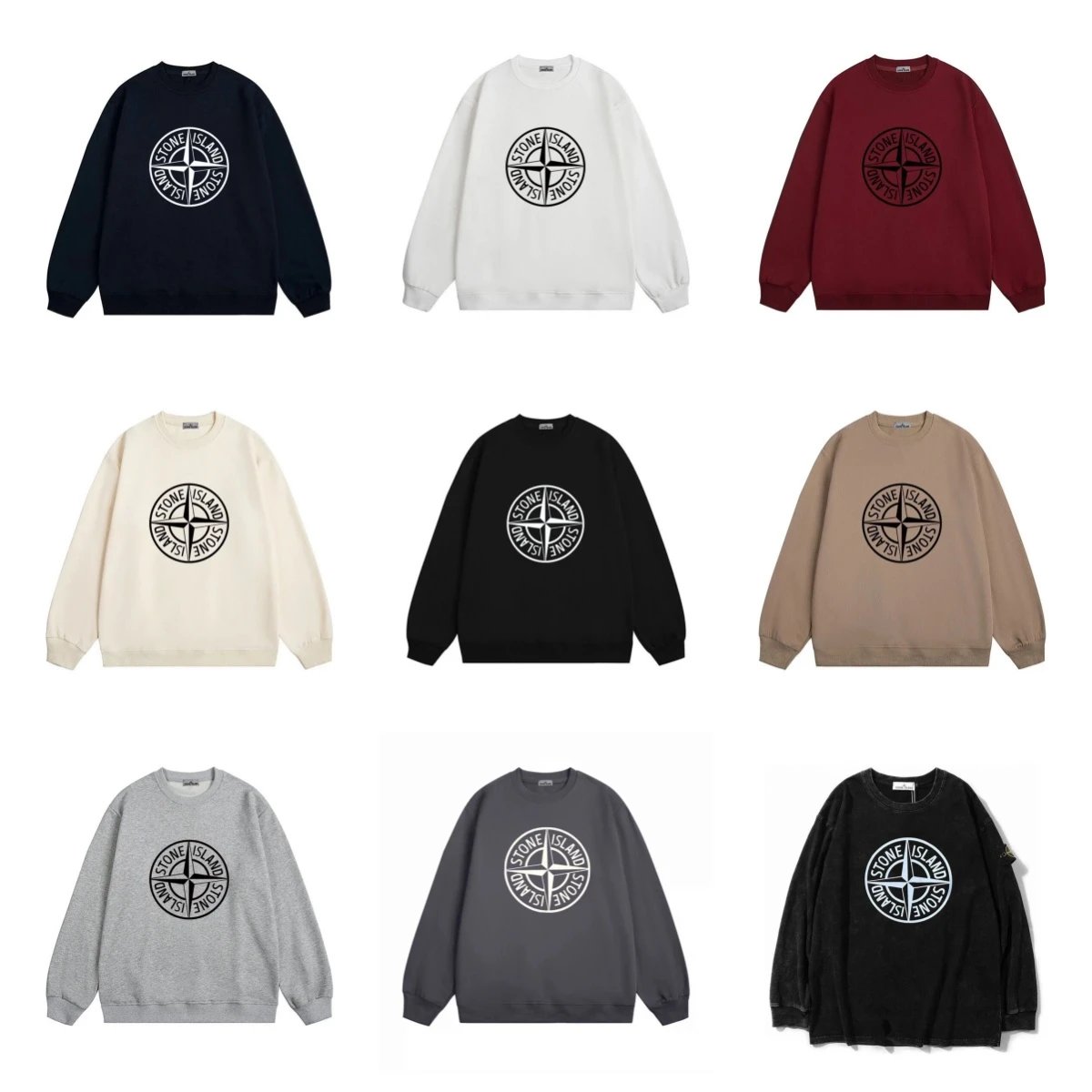 Stone Island Black Logo Crewneck Sweater