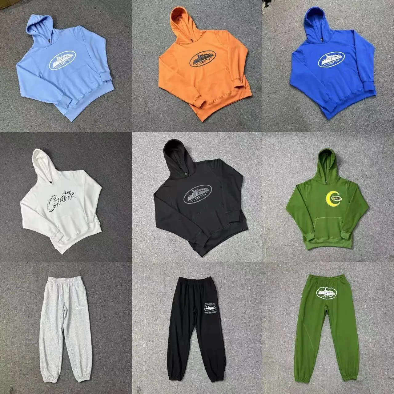 Various Colors Hooded Sweatshirts and Matching Pants Set
