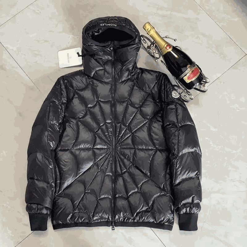 Moncler Black Quilted Hooded Jacket