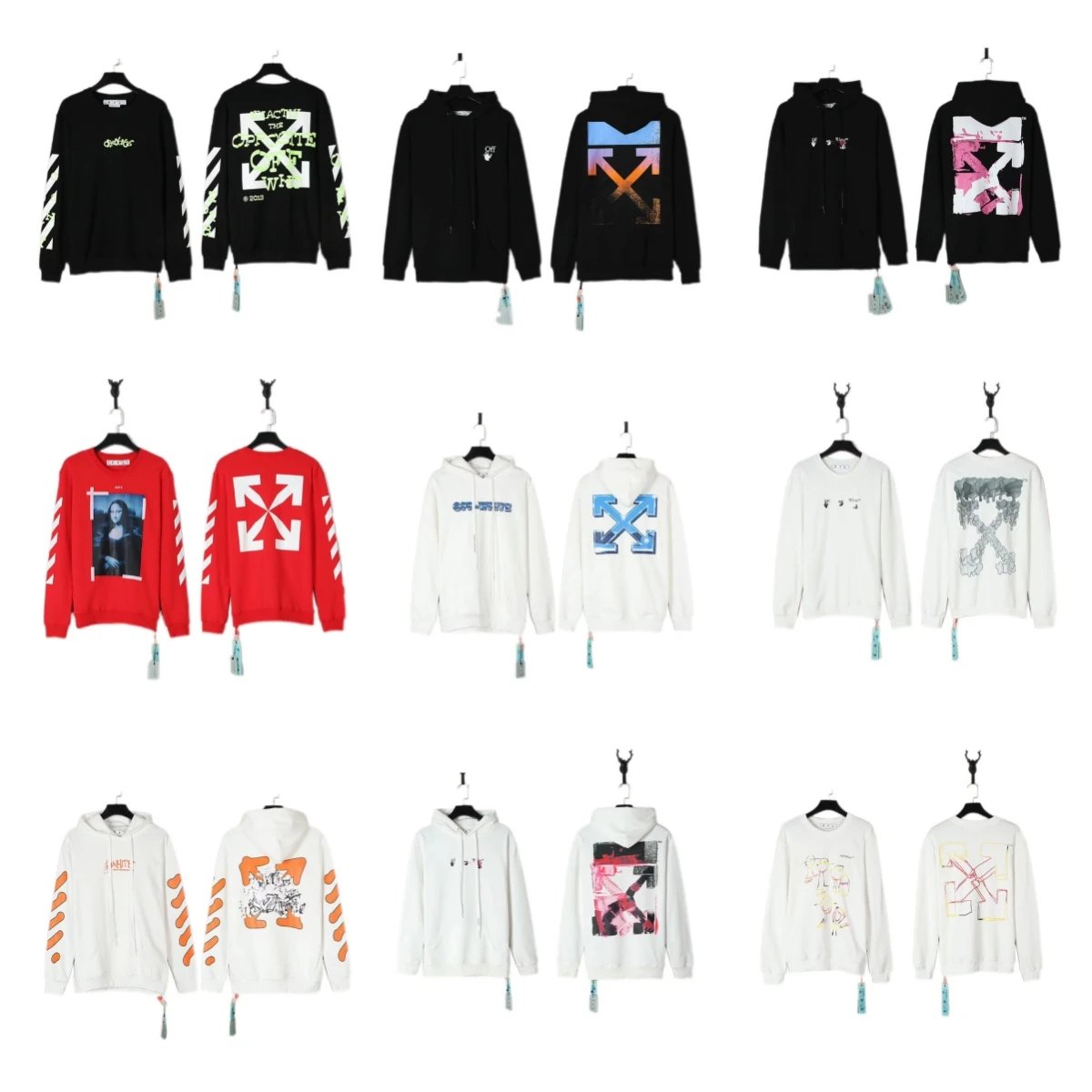 Off-White Black Hoodie with Arrows Design