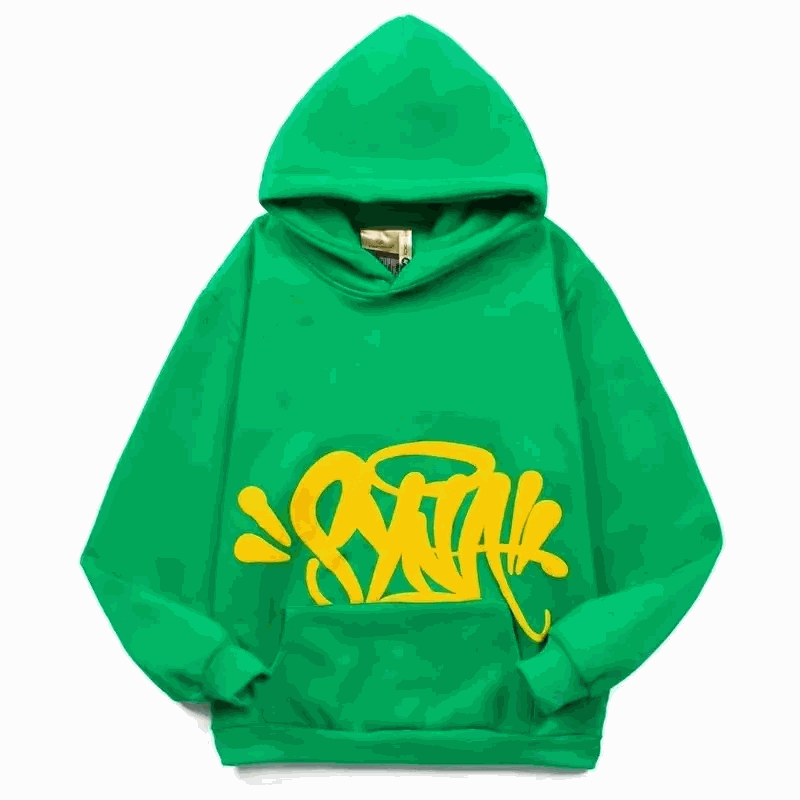 Green Hooded Sweatshirt with Front Pocket