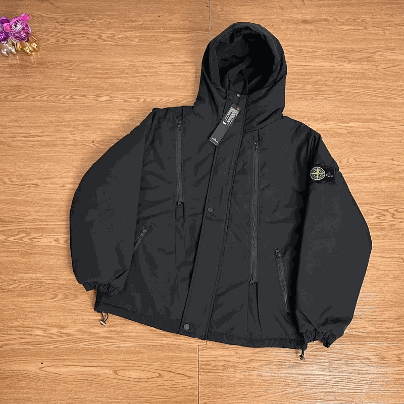 Stone Island Black Hooded Jacket