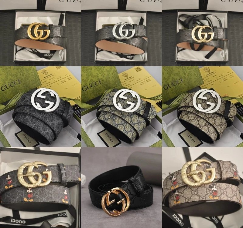 Gucci Black Leather Belt with Double G Buckle