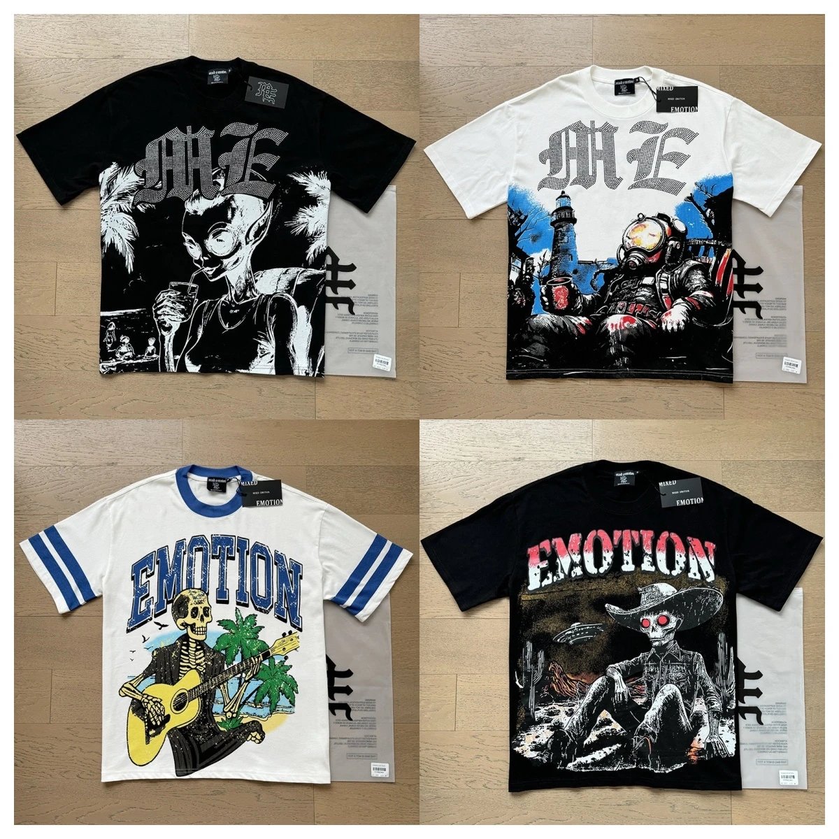 Maze Black and White Graphic T-Shirt Collection