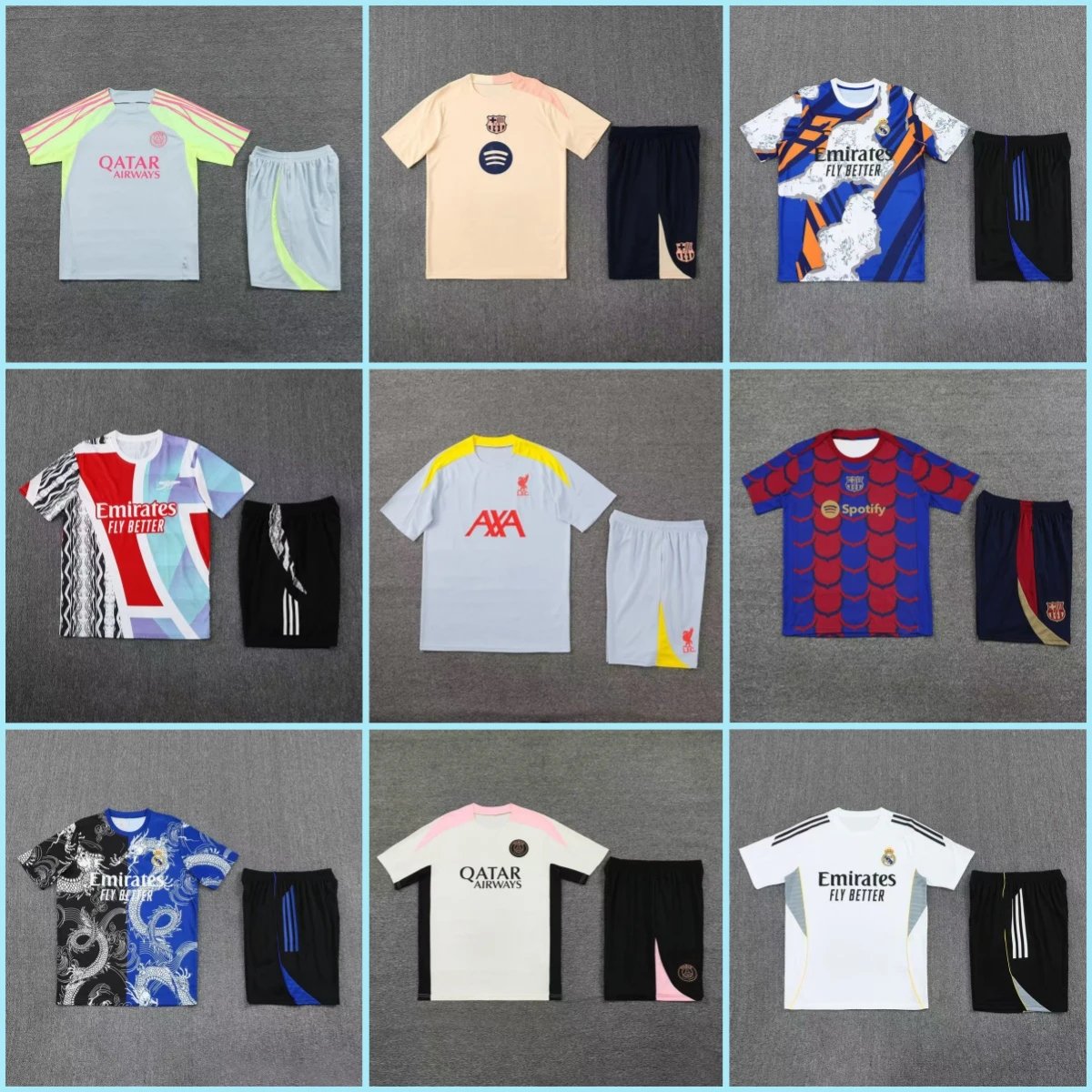 FC Barcelona Blue and Red Soccer Jersey Set with Shorts