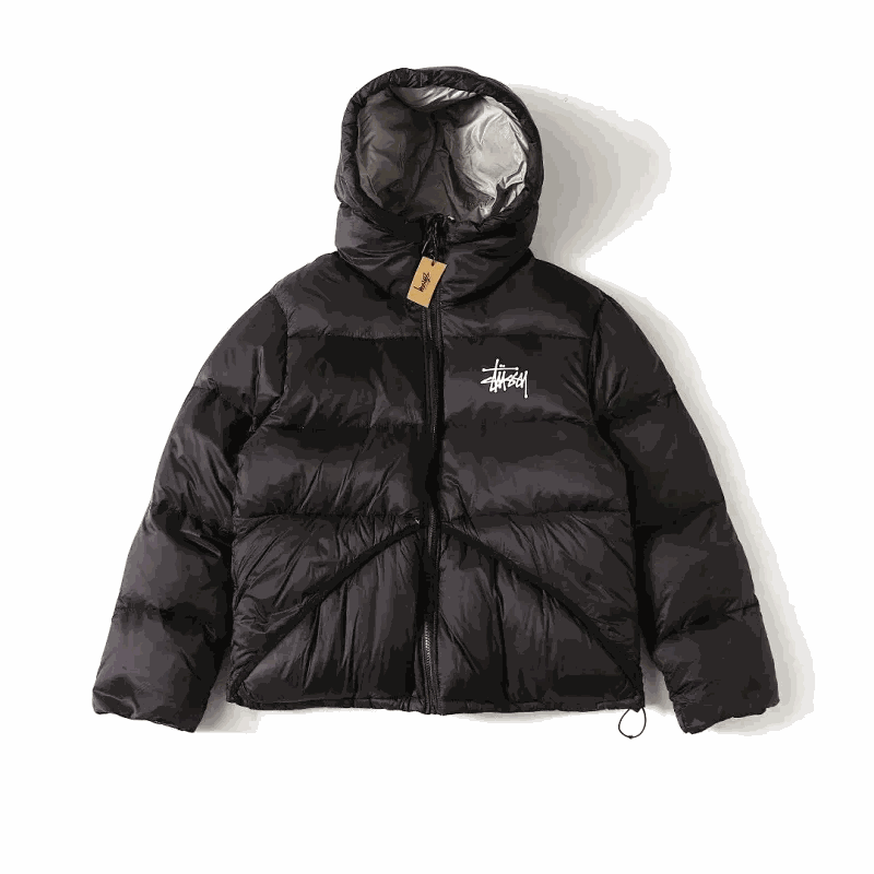 Stussy Black Puffer Jacket