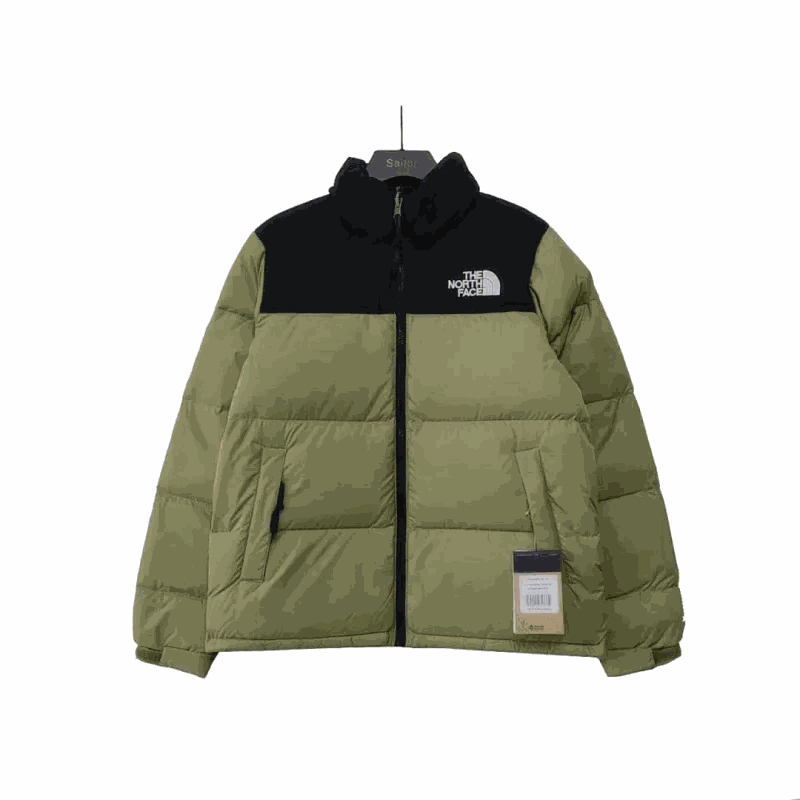The North Face Olive and Black Puffer Jacket