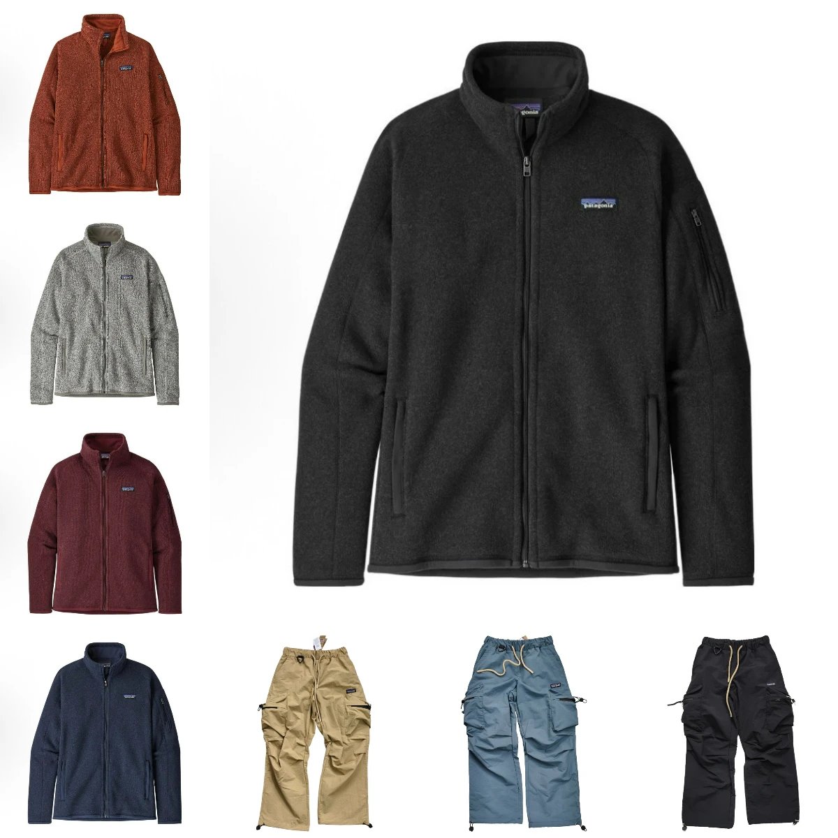 Patagonia Black Full-Zip Fleece Jacket and Cargo Pants Set