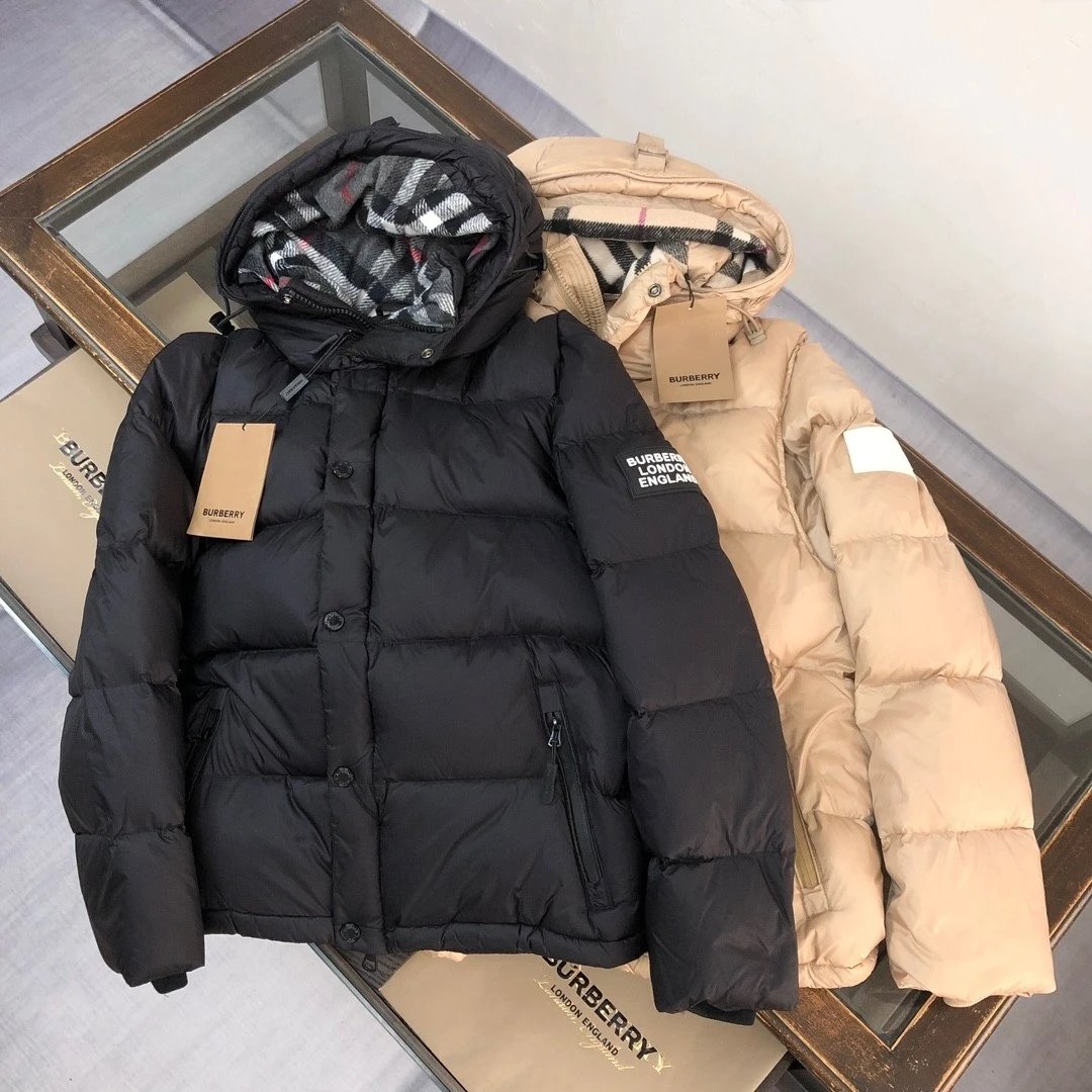 Burberry Black Puffer Jacket with Hood
