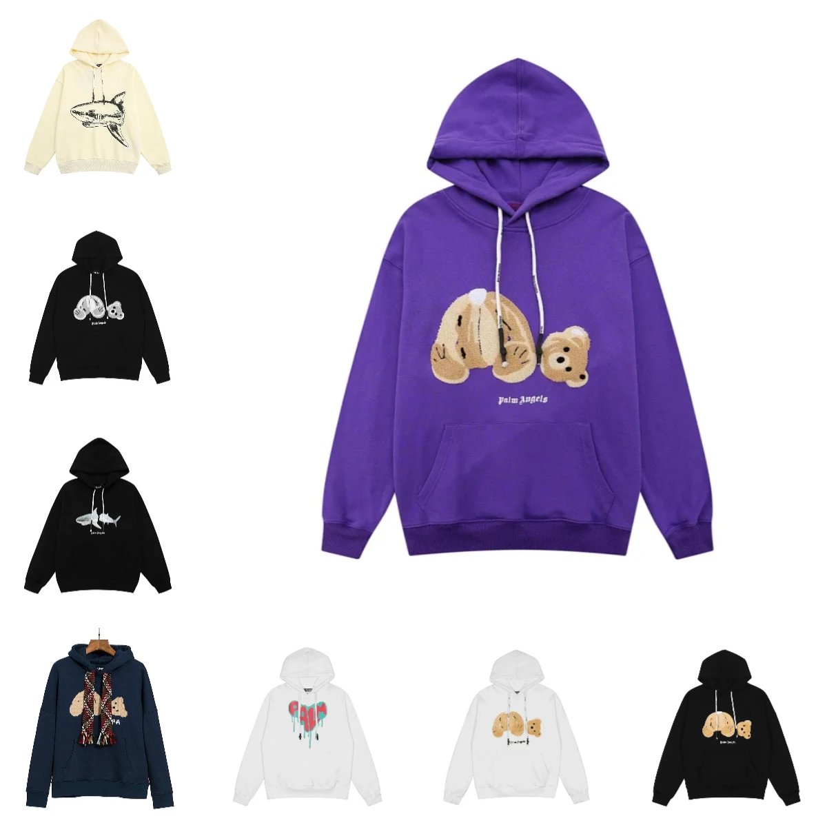Palm Angels Purple Bear Hoodie