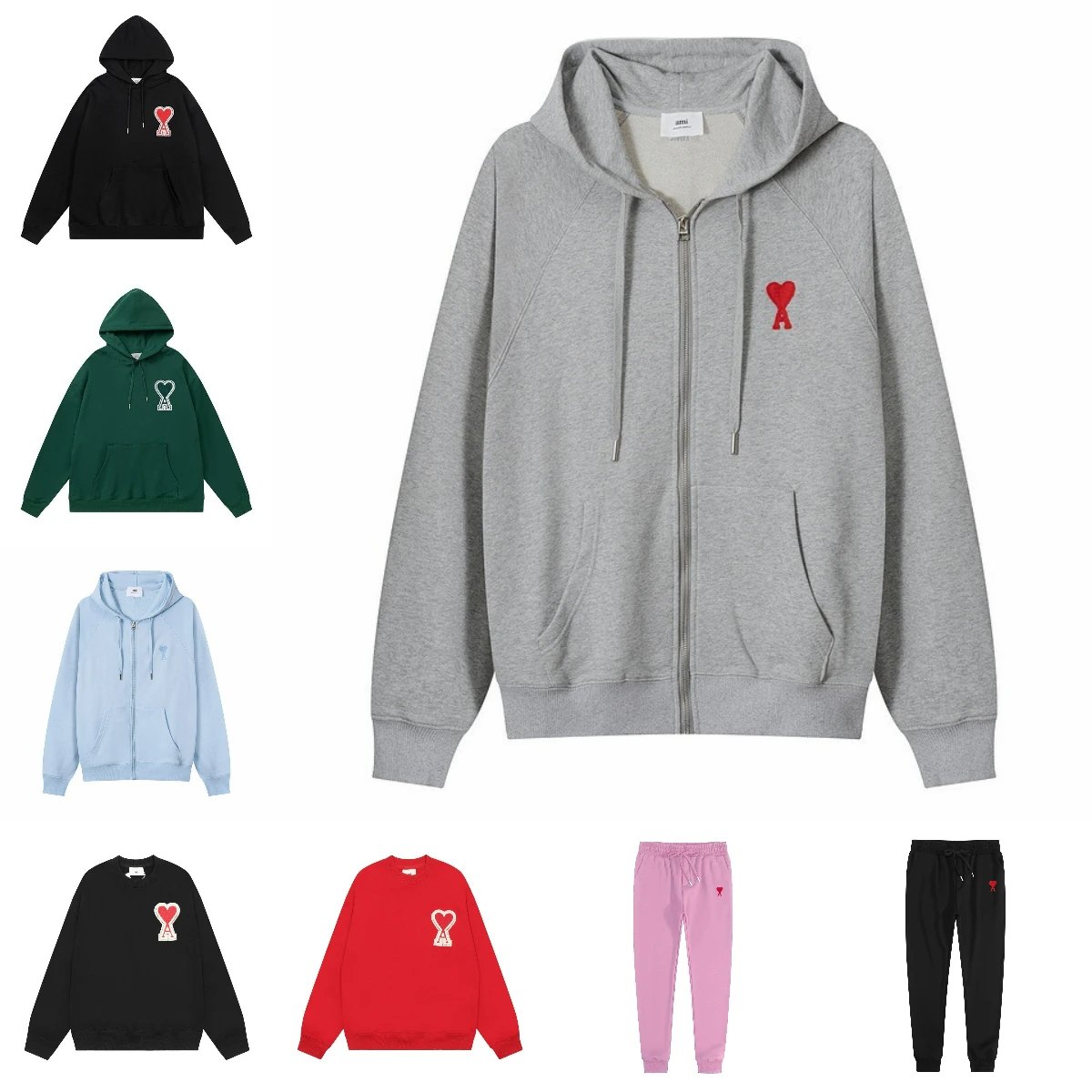 Ami de Coeur Grey Zip-Up Hoodie