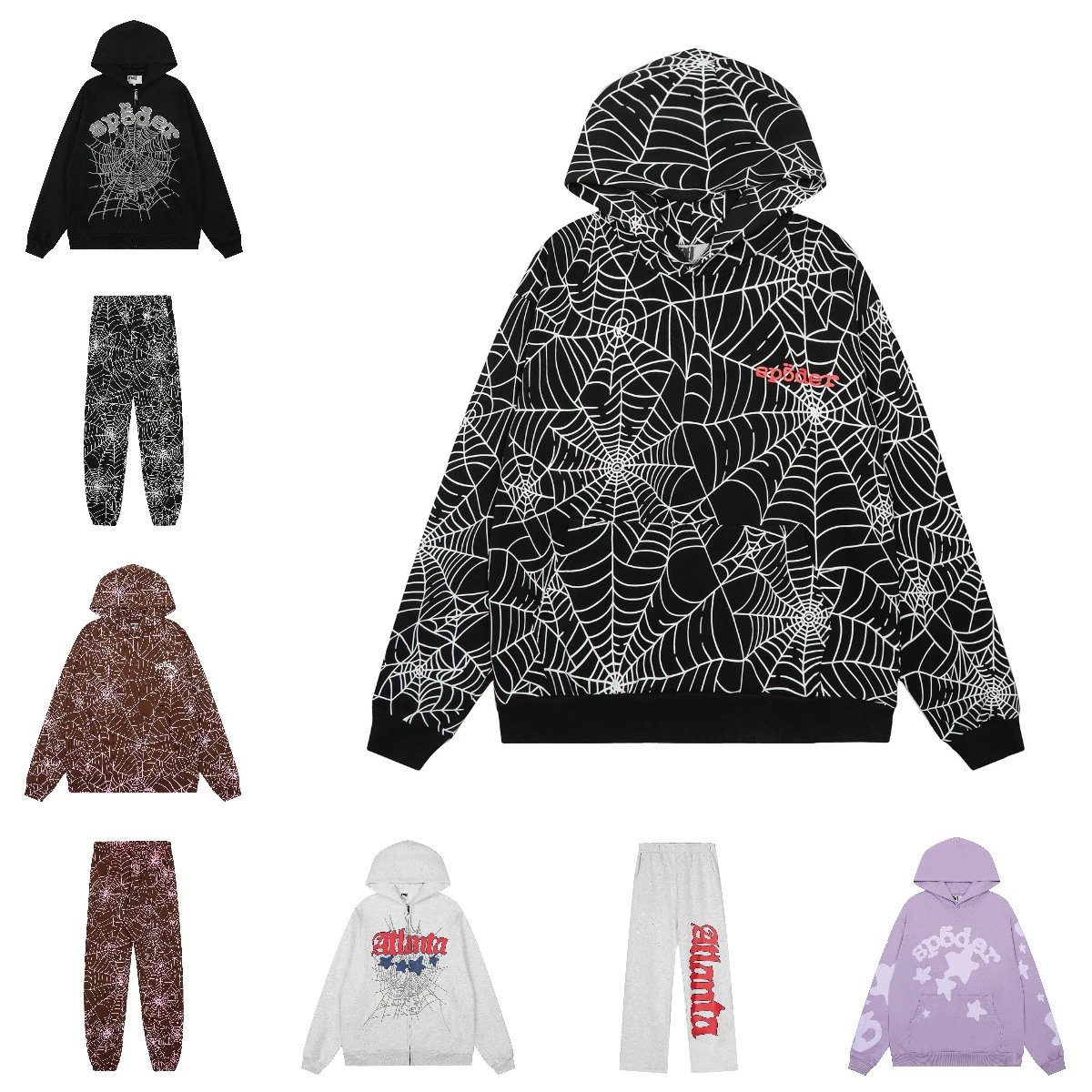 Spider Black Spiderweb Hoodie and Pants Set