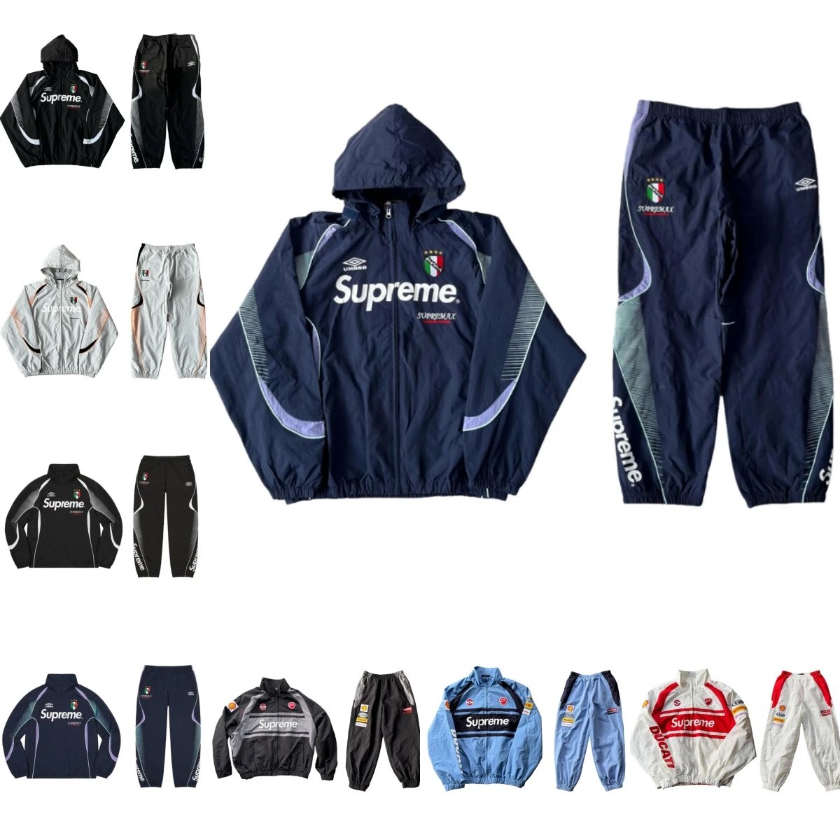 Supreme Navy Track Jacket and Pants Set