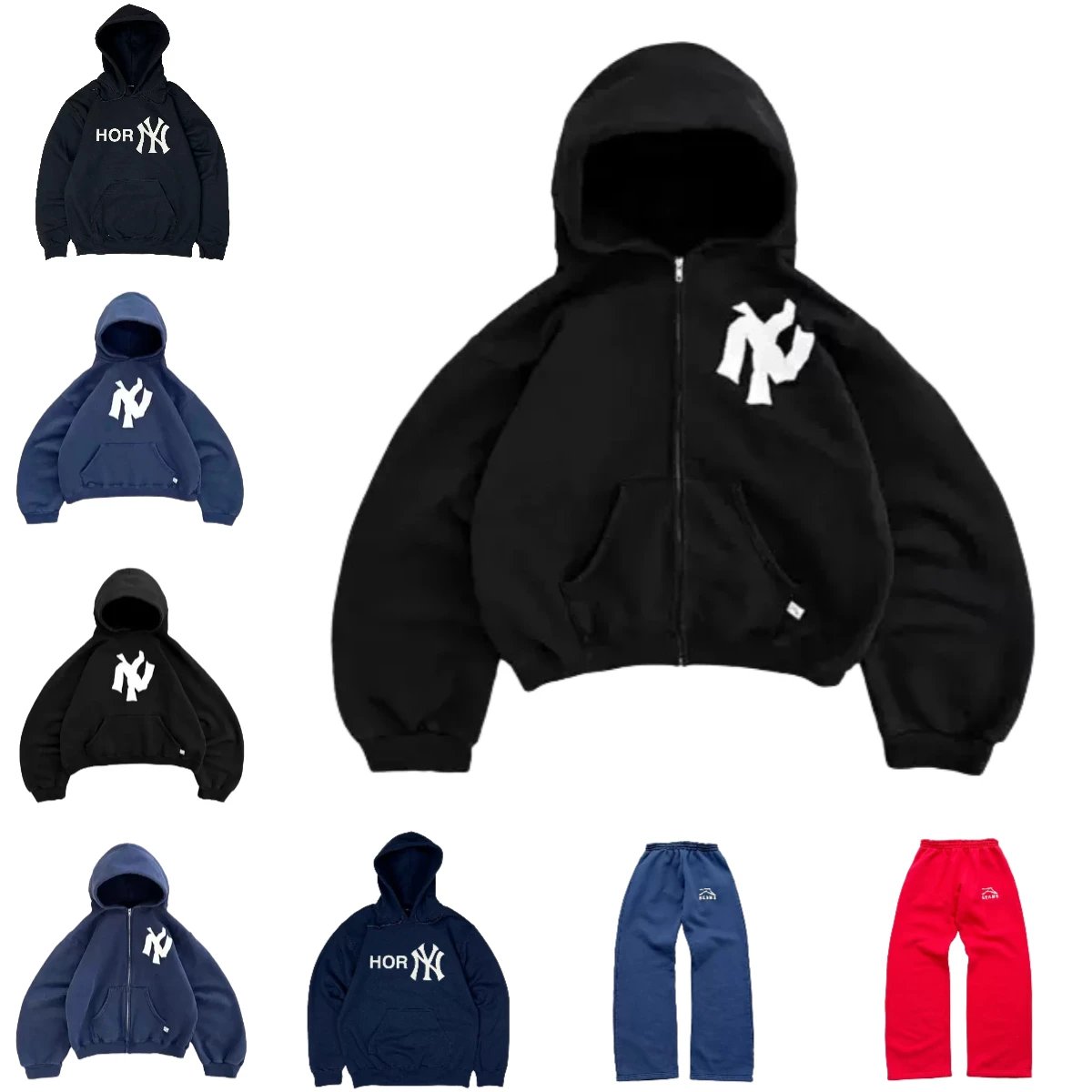 HOR Black Zip-Up Hoodie with NY Logo