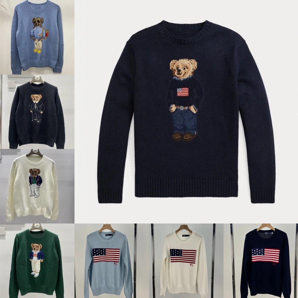 Ralph Lauren Navy Bear Knit Sweater