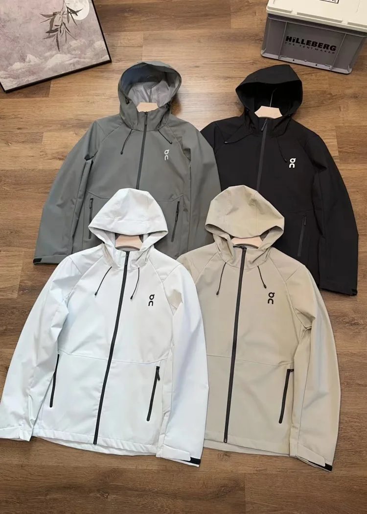 New Casual Water Resistant Solid Hooded Jacket Windproof