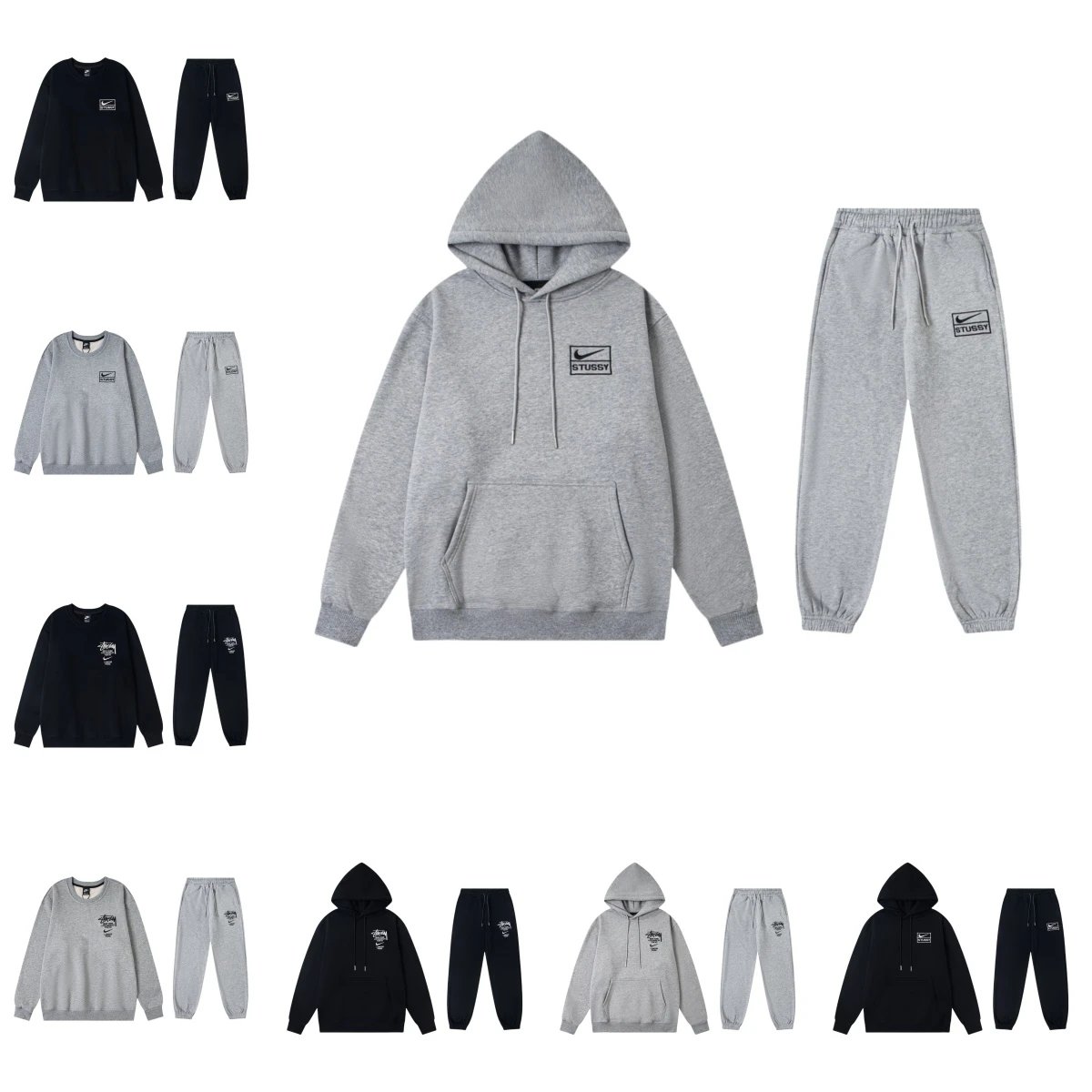 Stussy Grey Hoodie and Sweatpants Set