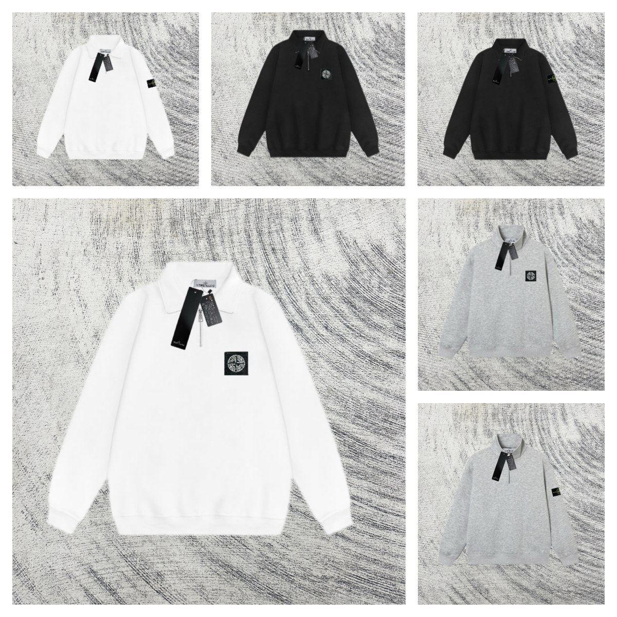 Stone Island White Half-Zip Sweatshirt