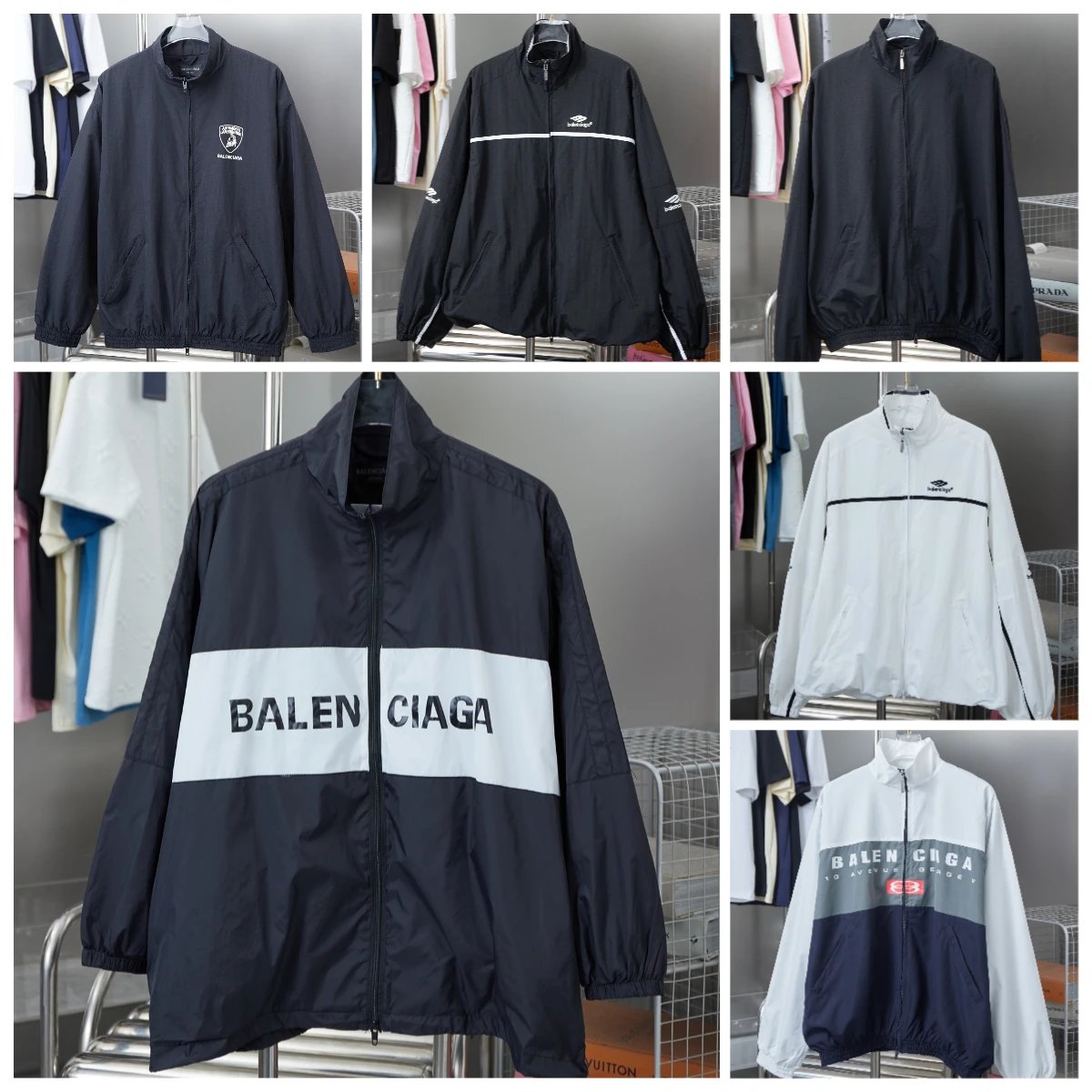 Balenciaga Black and White Windbreaker Jacket