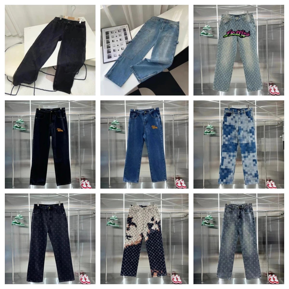 Louis Vuitton Patterned Denim Jeans