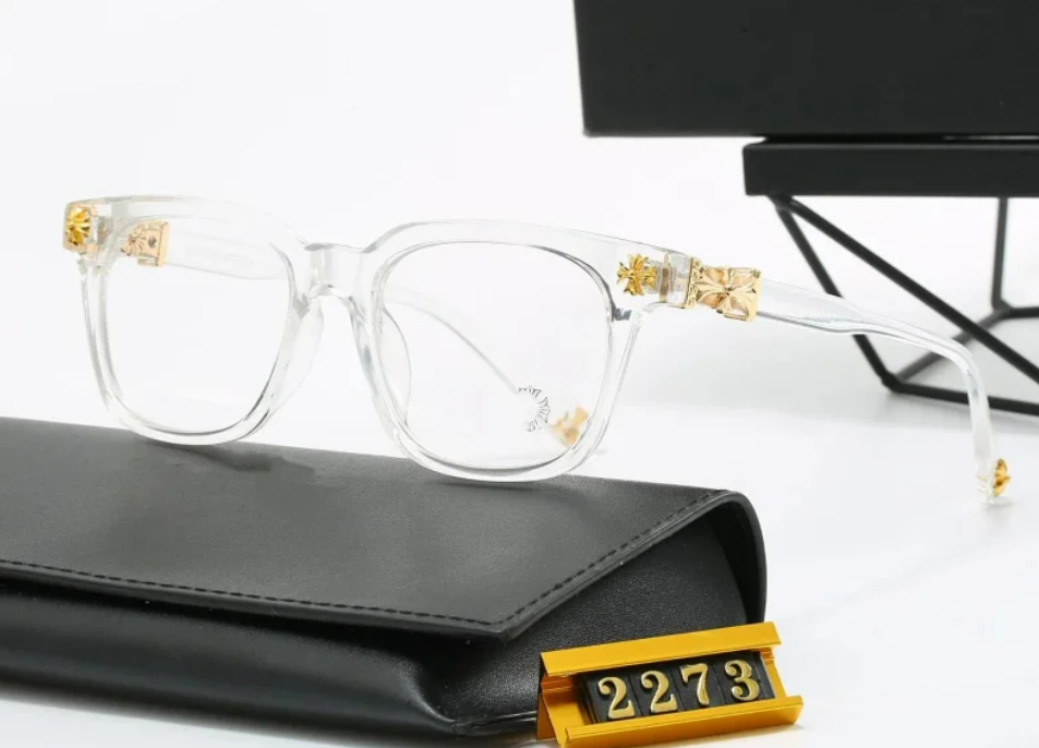 Chrome Hearts Clear Frame Eyeglasses with Gold Accents