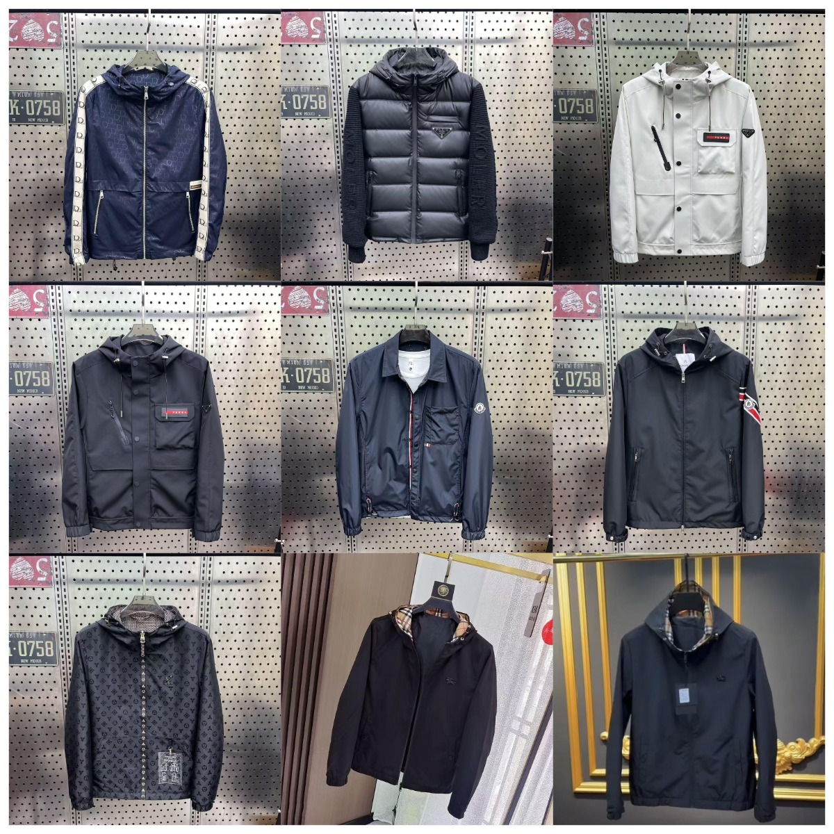 Diverse Collection of Men's Winter Jackets in Various Styles and Colors