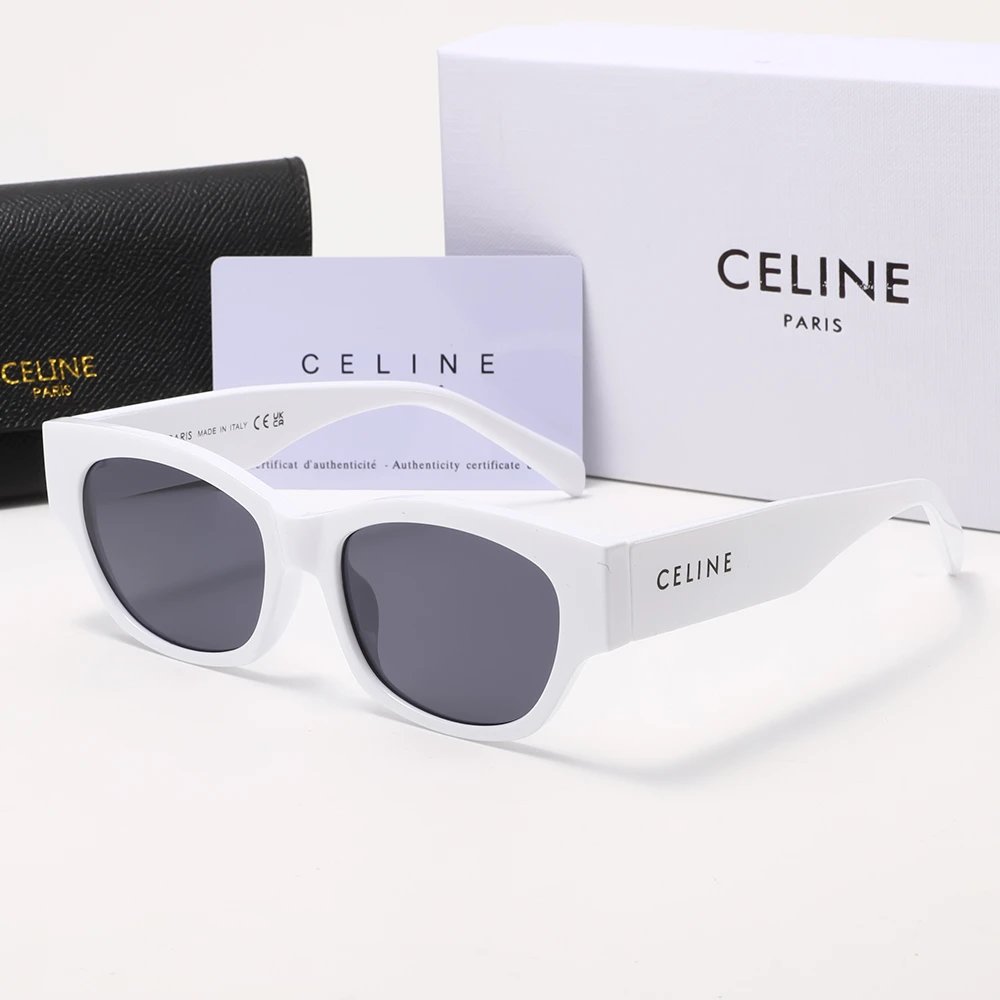 Celine White Sunglasses with Dark Lenses